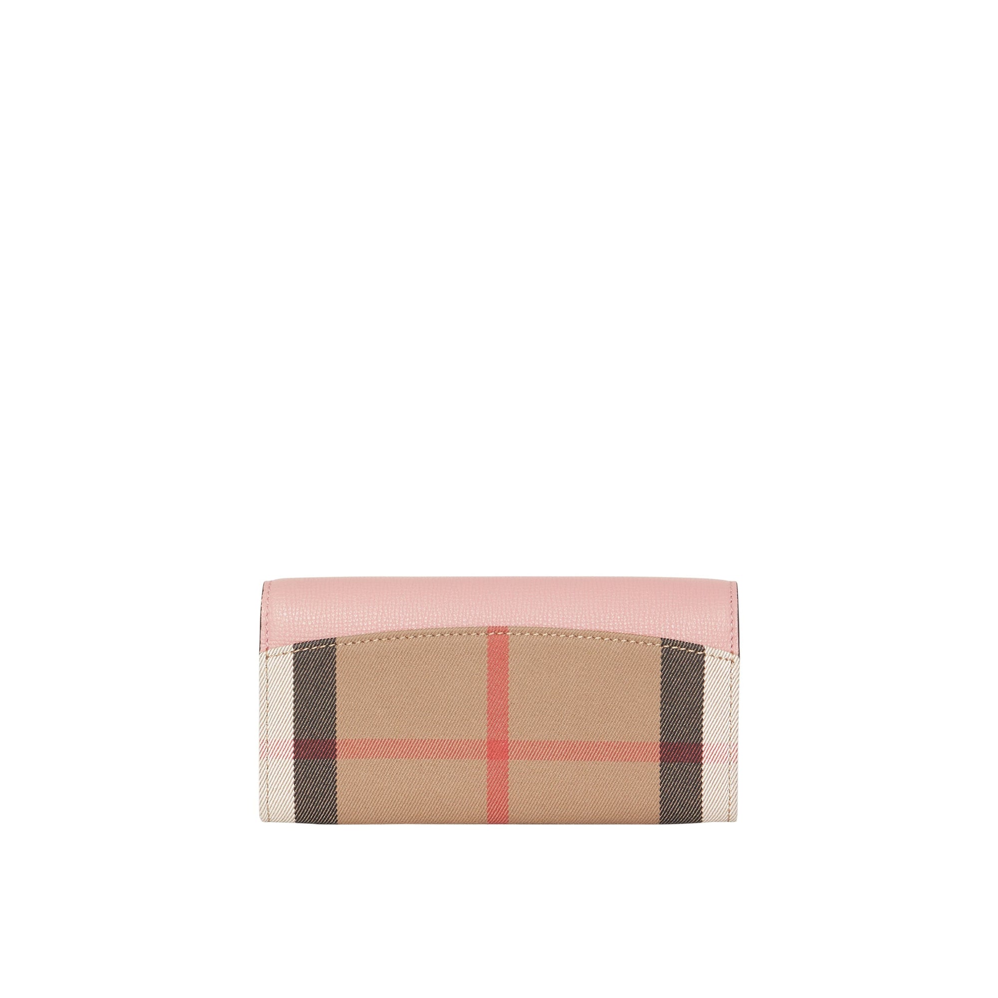 PALE ORCHID Portefeuille continental en coton House check et cuir