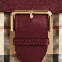 HONEY/DEEP CLARET Petit sac à bandoulière orné du motif Horseferry check et de cuir