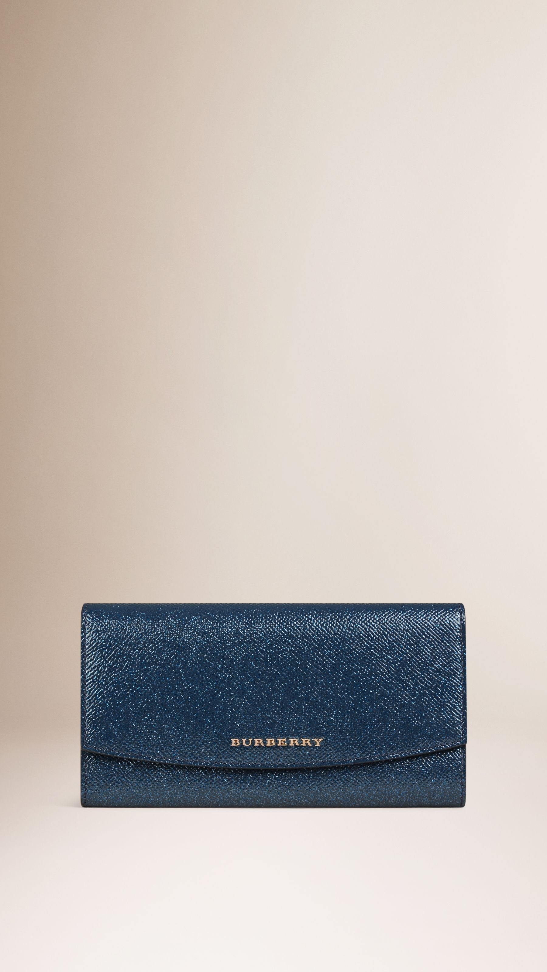 BLUE CARBON Portefeuille continental en cuir London verni