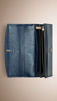 BLUE CARBON Portefeuille continental en cuir London verni