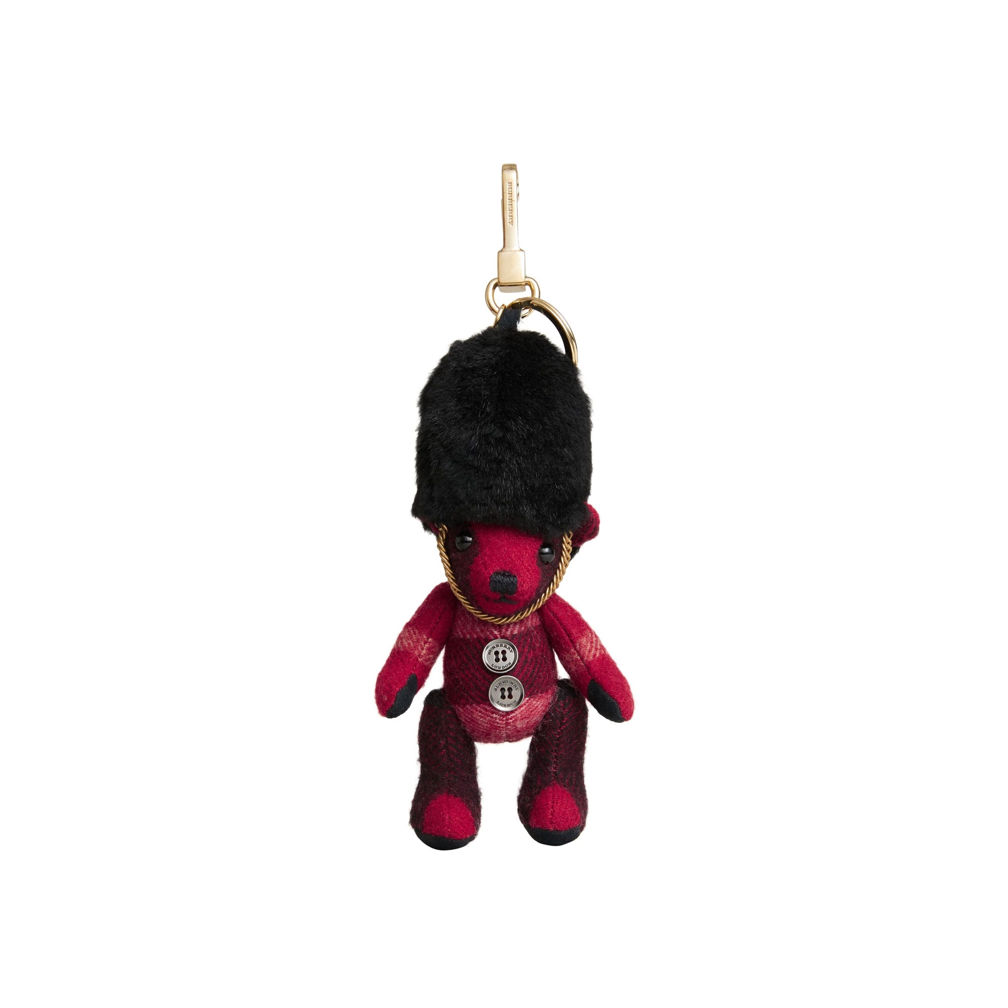 PARADE RED Bijou porte-clés Thomas Bear Garde royale en cachemire à motif check