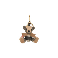 Bijou porte-clés Thomas bear en cachemire à motif check - Camel
