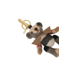 Bijou porte-clés Thomas bear en cachemire à motif check - Camel