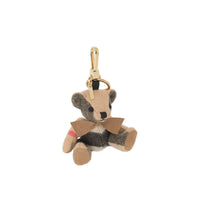 Bijou porte-clés Thomas bear en cachemire à motif check - Camel