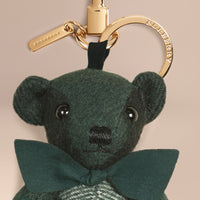 DARK FOREST GREEN Bijou porte-clés Thomas Bear en cachemire à motif check