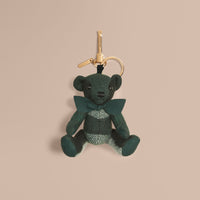 DARK FOREST GREEN Bijou porte-clés Thomas Bear en cachemire à motif check