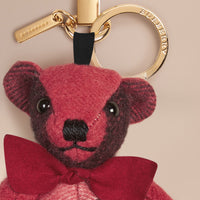 BLUSH PINK Bijou porte-clés Thomas Bear en cachemire à motif check