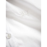 WHITE Chemise en coton extensible avec col Claudine