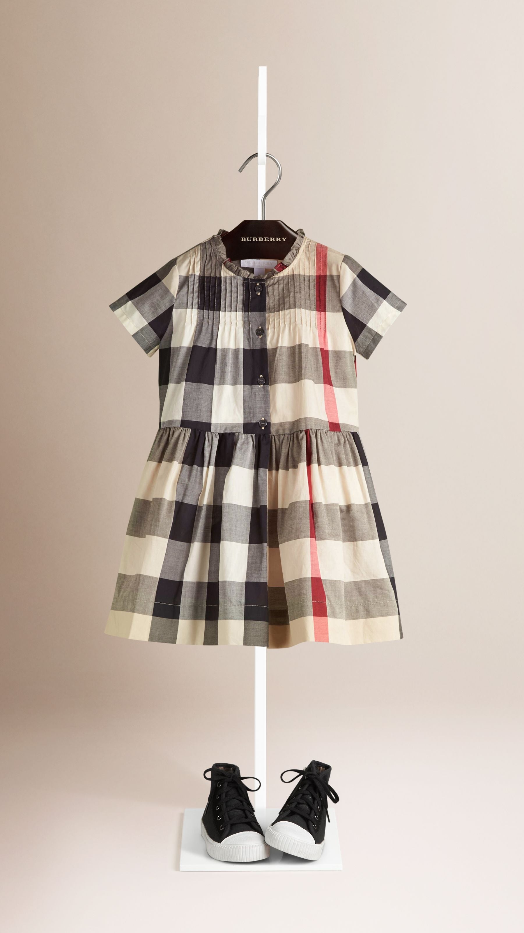 NEW CLASSIC CHECK Robe en coton à motif check avec nervures