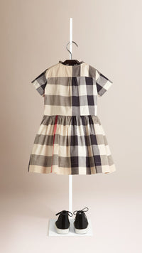 NEW CLASSIC CHECK Robe en coton à motif check avec nervures
