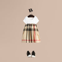 NEW CLASSIC CHECK Robe t-shirt en coton à motif check
