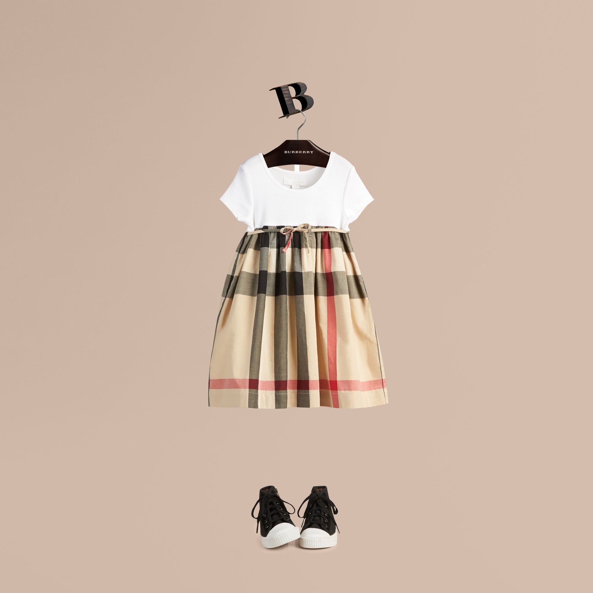 NEW CLASSIC CHECK Robe t-shirt en coton à motif check