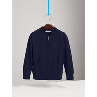 NAVY Cardigan bomber avec coudières à motif check