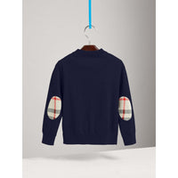 NAVY Cardigan bomber avec coudières à motif check