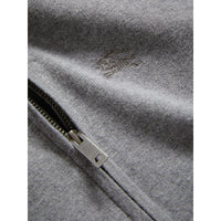MID GREY MELANGE Cardigan bomber avec coudières à motif check