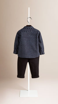 INDIGO Chemise en coton avec imprimé pois