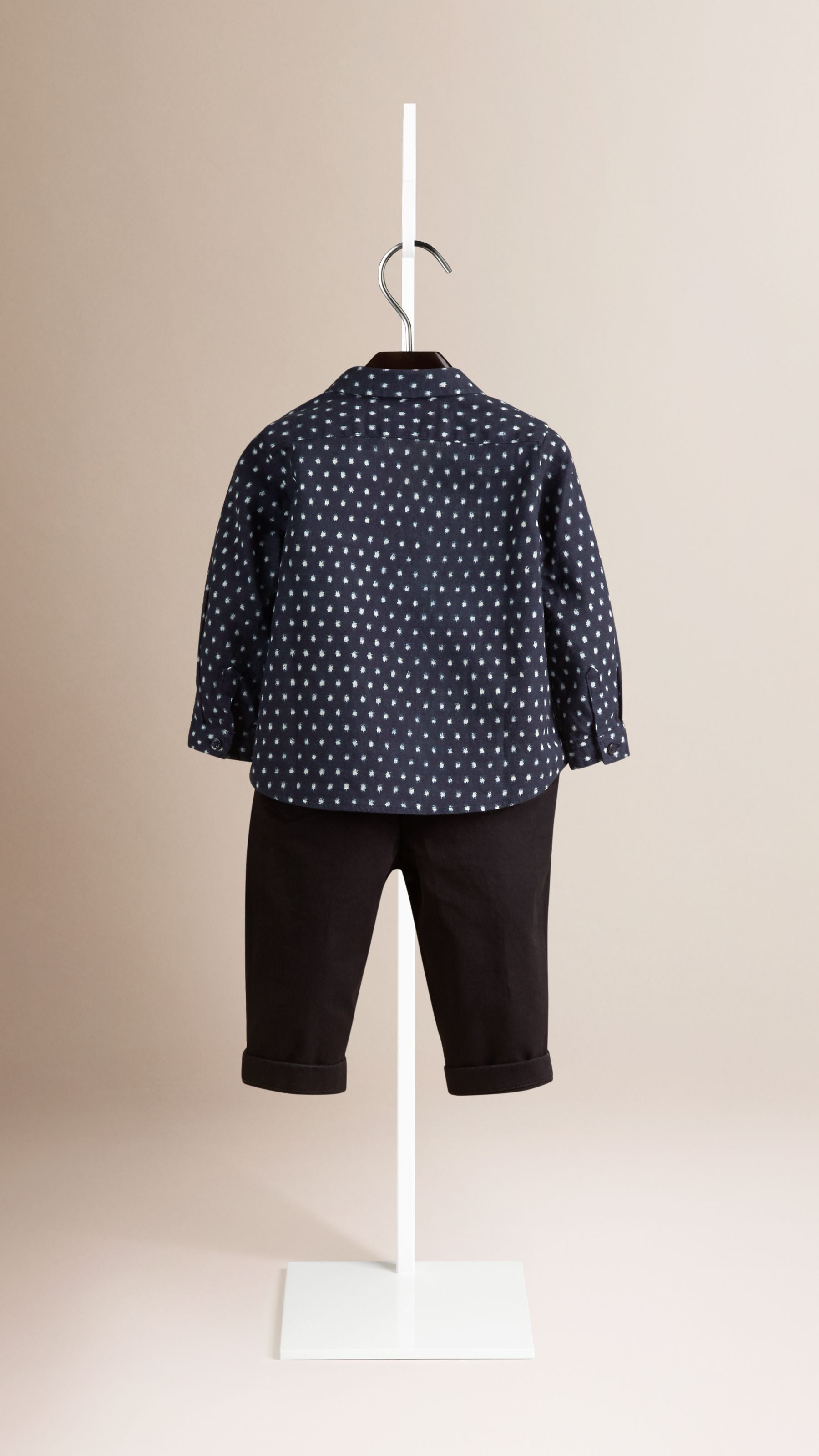 INDIGO Chemise en coton avec imprimé pois