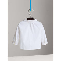 WHITE Chemise en coton avec col Claudine