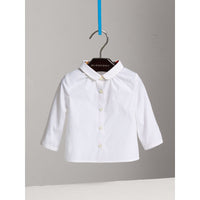 WHITE Chemise en coton avec col Claudine