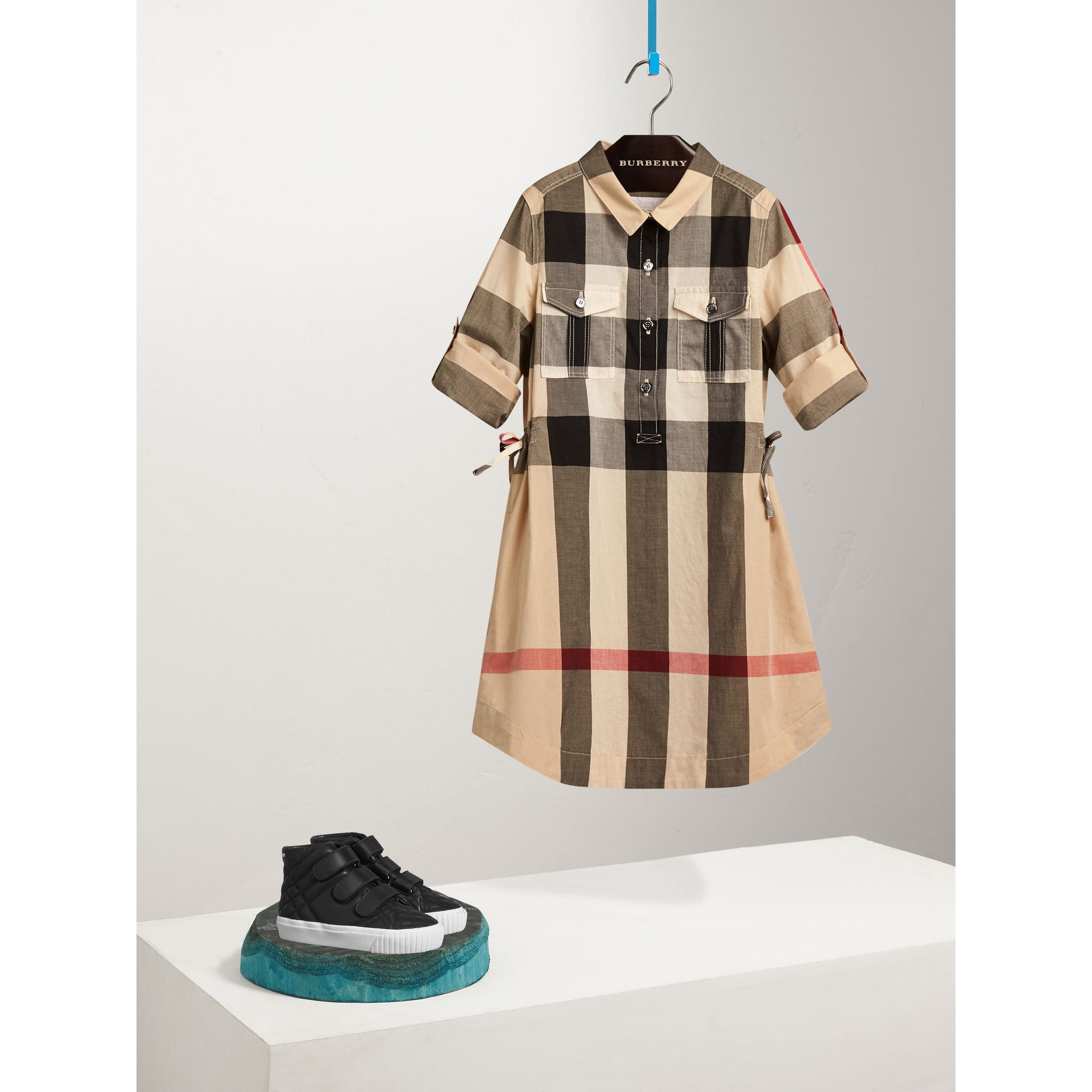 NEW CLASSIC CHECK Robe chemise en coton à motif check