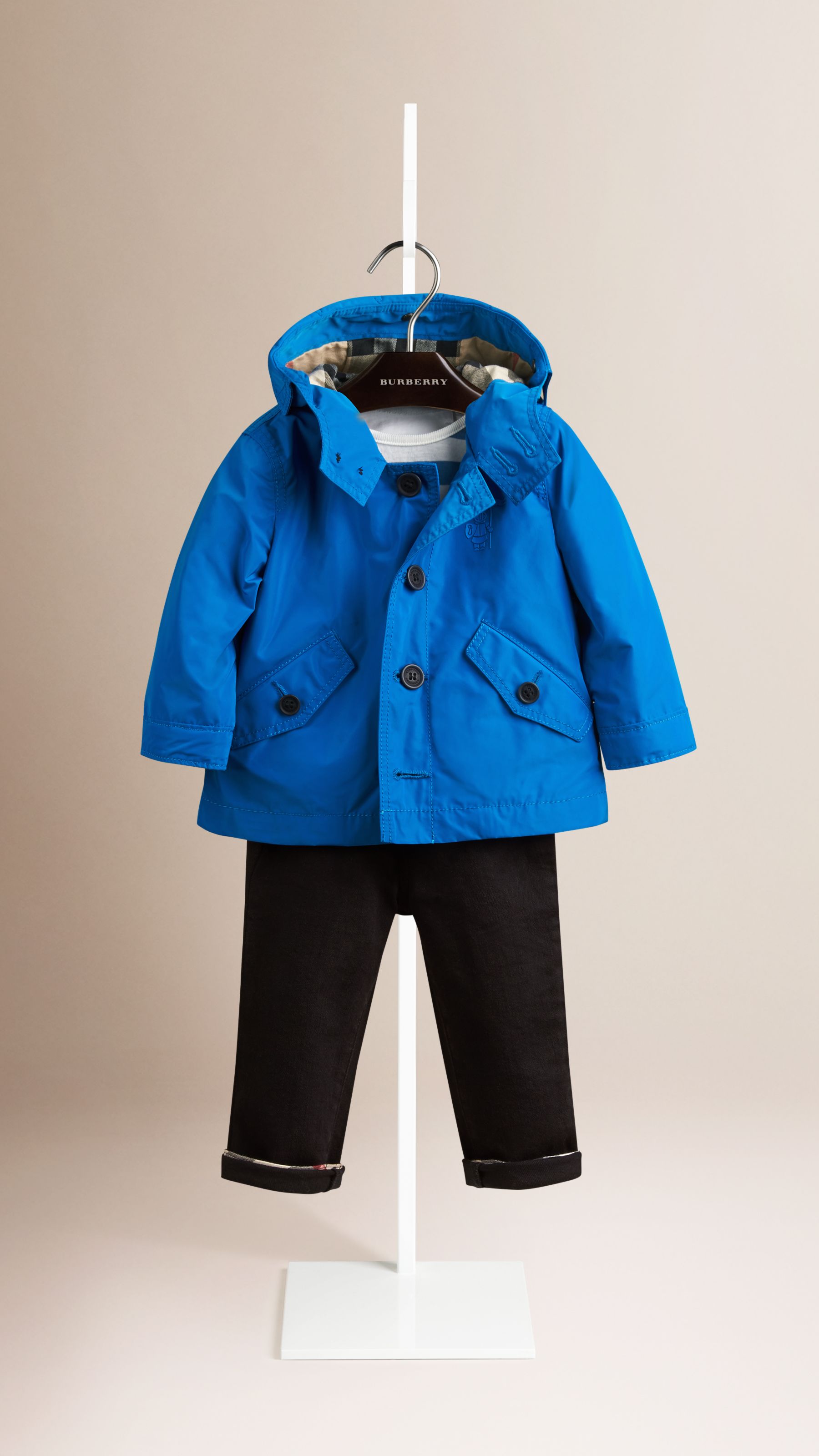 MINERAL BLUE Parka repliable en tissu technique