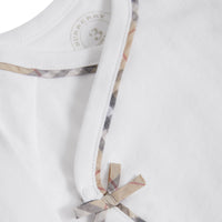 WHITE Coffret cadeau bébé trois pièces en coton à motif check