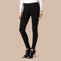 BLACK Legging de coupe skinny avec panneaux en cuir