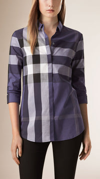 DUSTY BLUE Chemise en coton à motif check