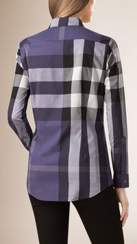 DUSTY BLUE Chemise en coton à motif check