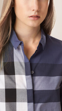 DUSTY BLUE Chemise en coton à motif check