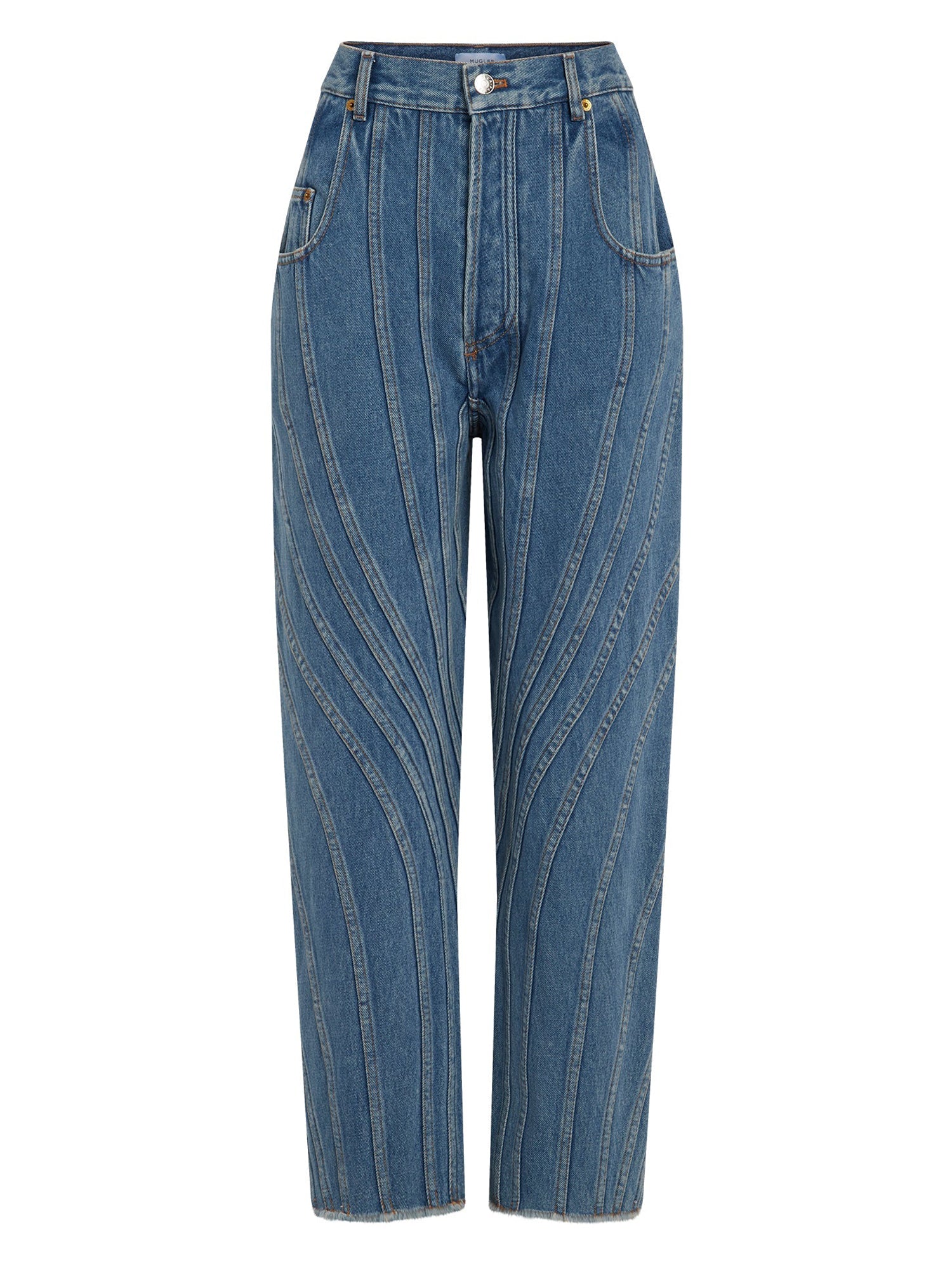 Jean spirale taille haute coupe fuselée - Blue Jean