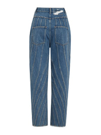 Jean spirale taille haute coupe fuselée - Blue Jean