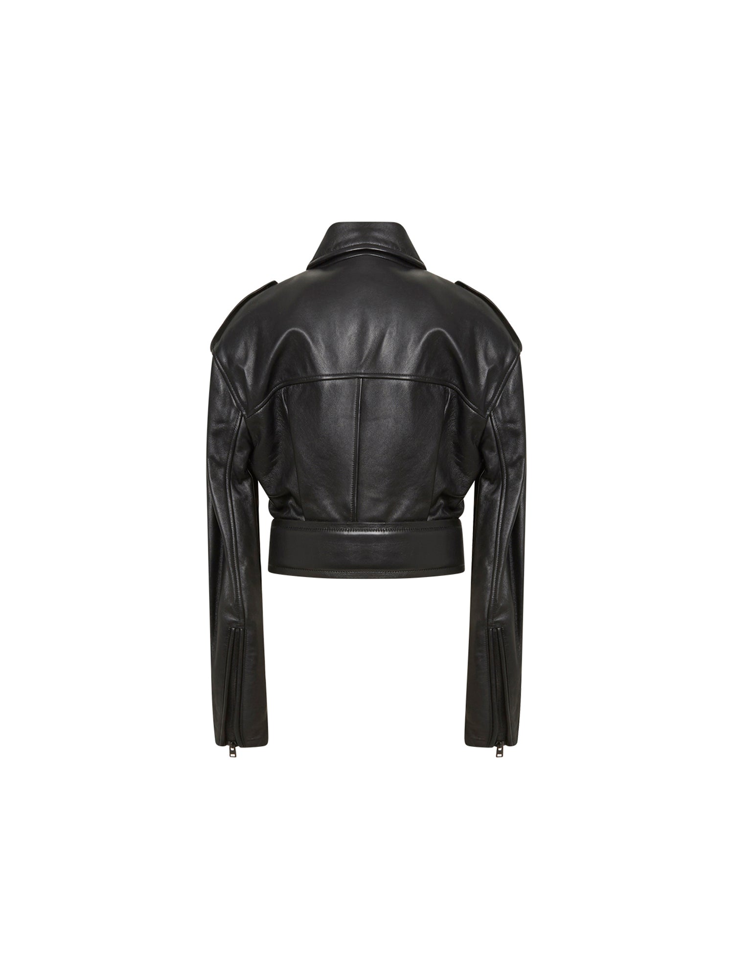 Perfecto ceinturé en cuir - Noir