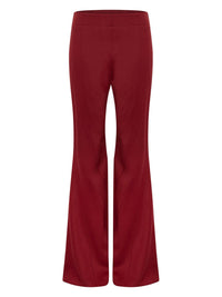 Pantalon en laine coupe évasée - Rouge foncé
