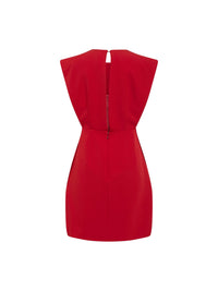 Robe en scuba dos ouvert - Cherry Red
