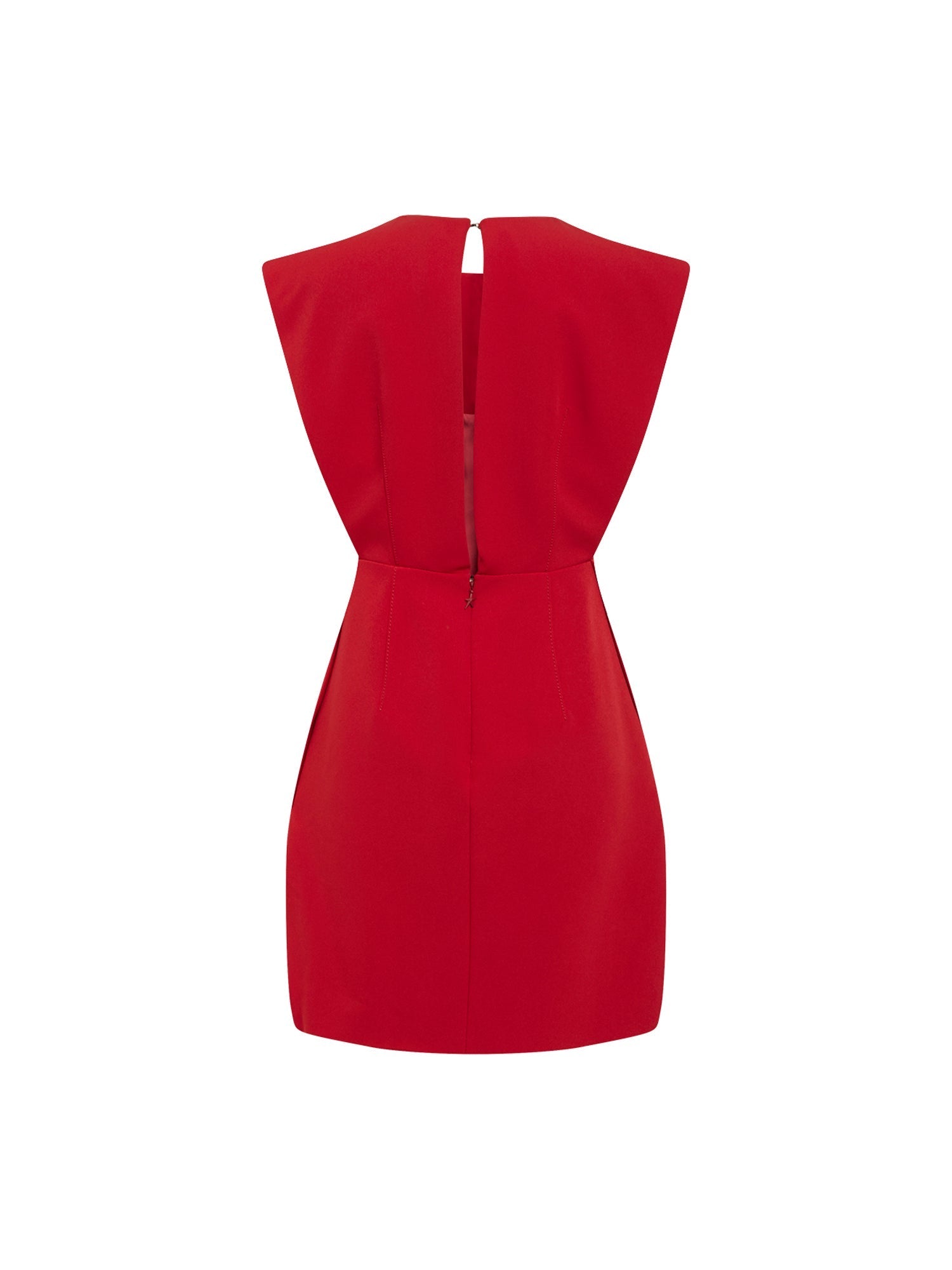 Robe en scuba dos ouvert - Cherry Red