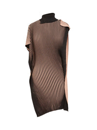 Pull asymétrique à col roulé - Noir & Nude