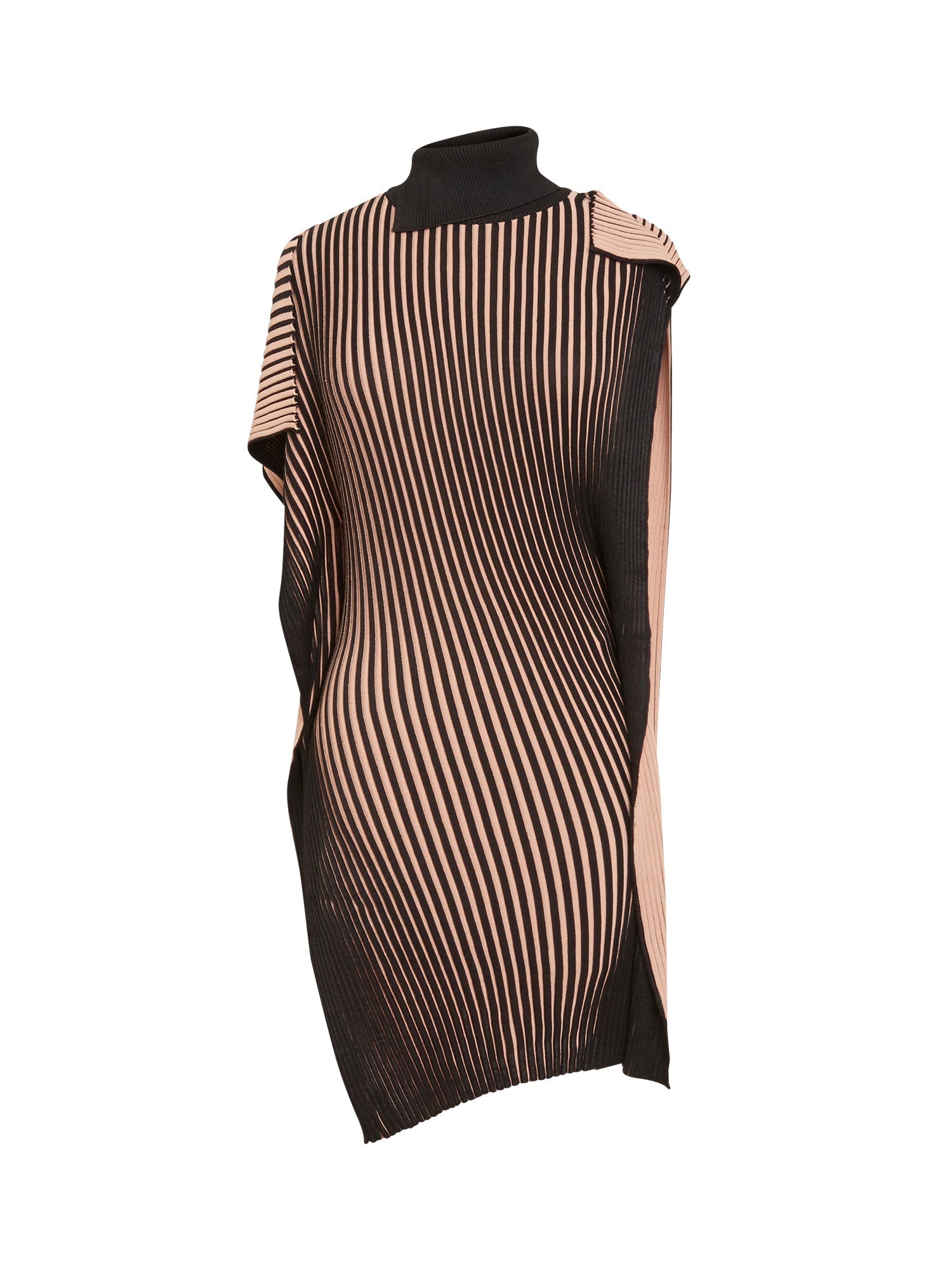 Pull asymétrique à col roulé - Noir & Nude