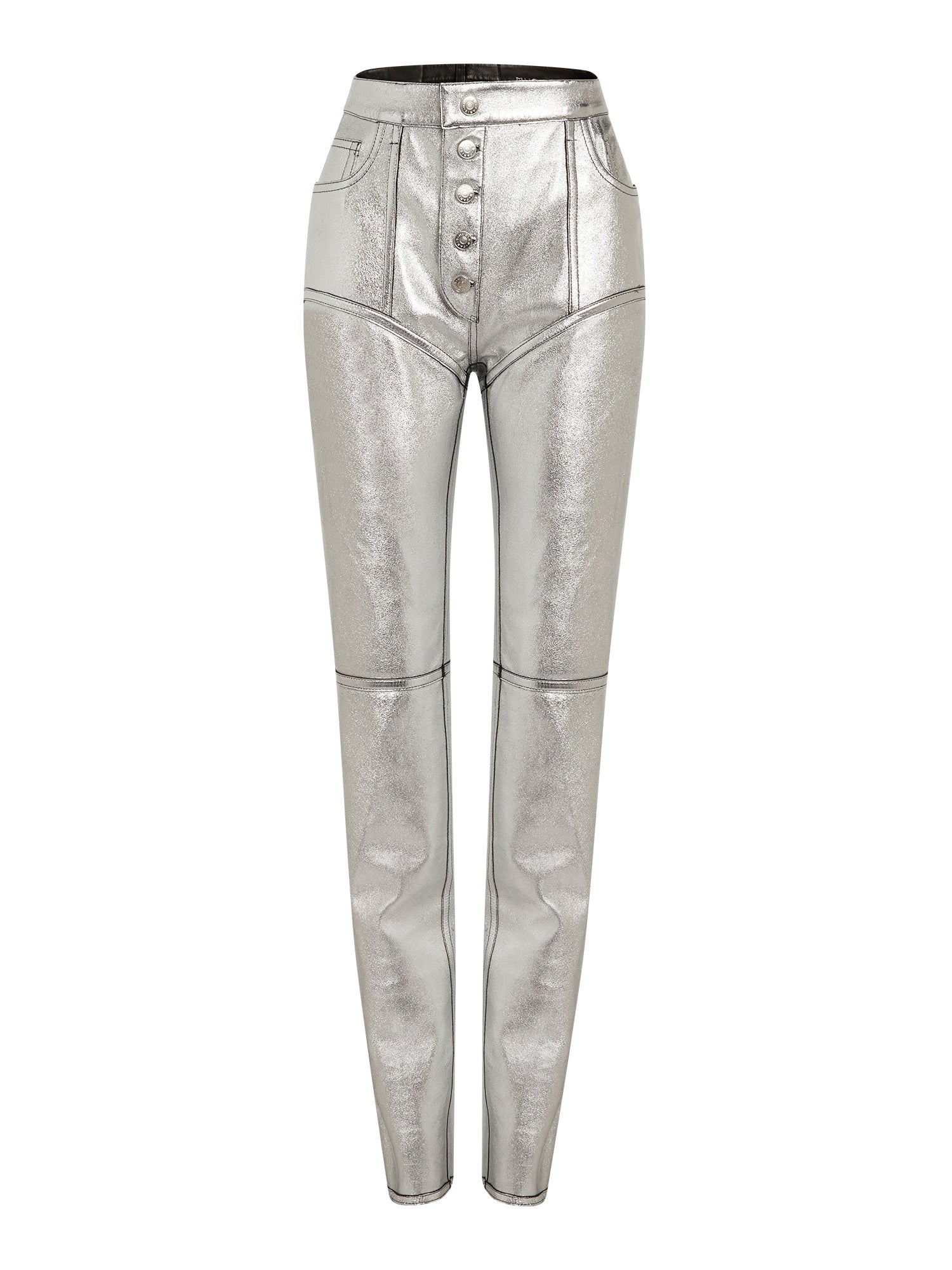 Pantalon reversible en cuir - Noir & Silver