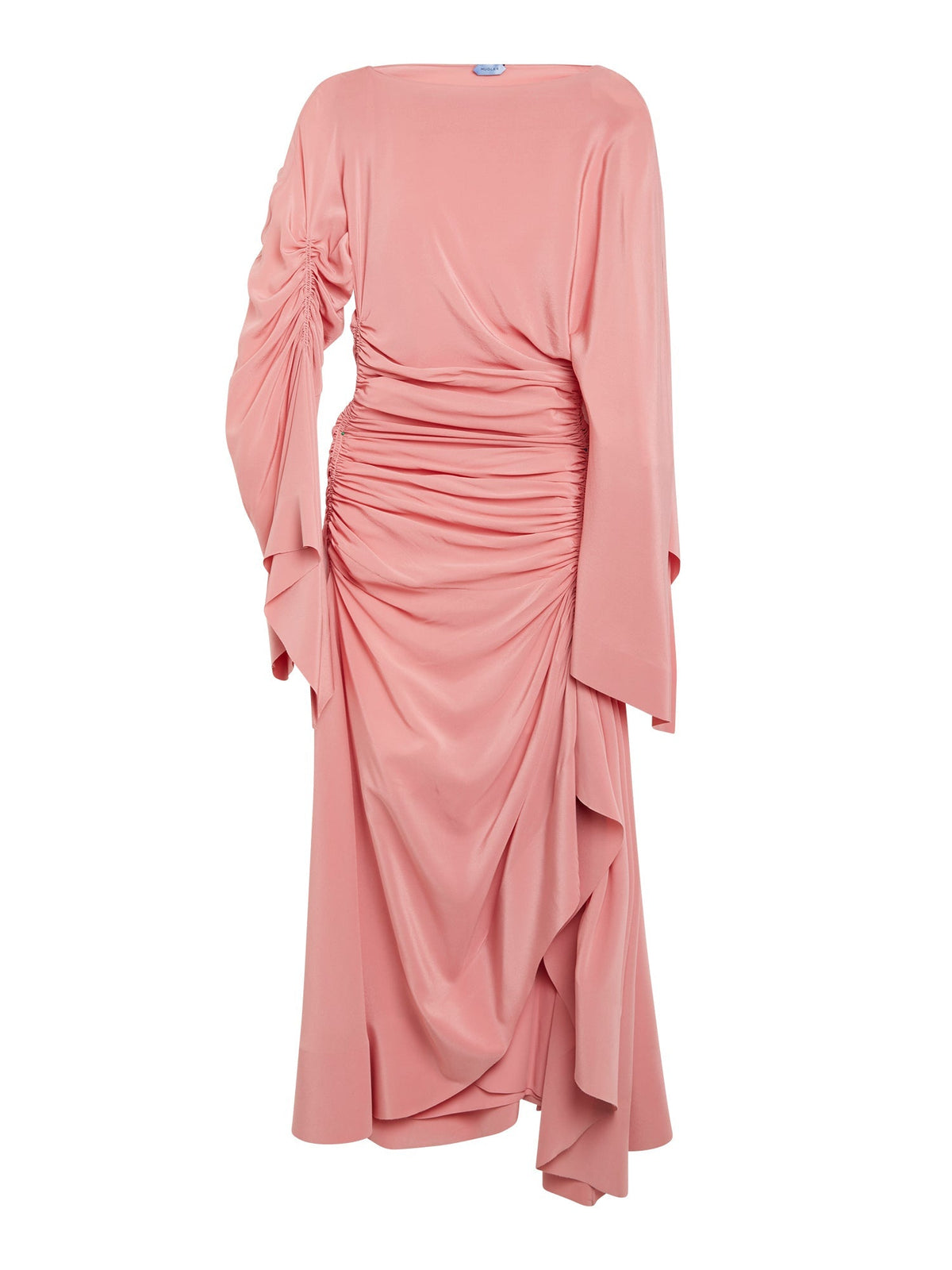 Robe drapée asymétrique en crêpe - Old Pink