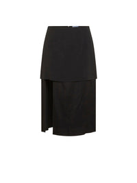 Jupe taille haute en crêpe - Noir