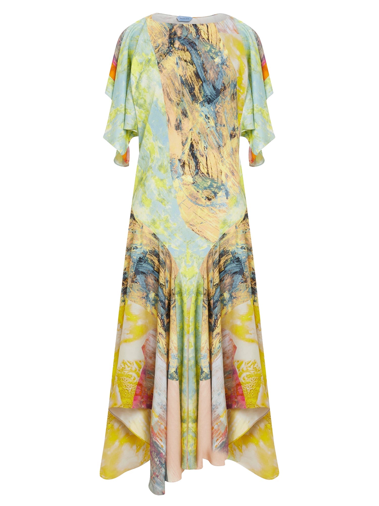 Robe asymétrique en crêpe imprimé - Pink & Jaune
