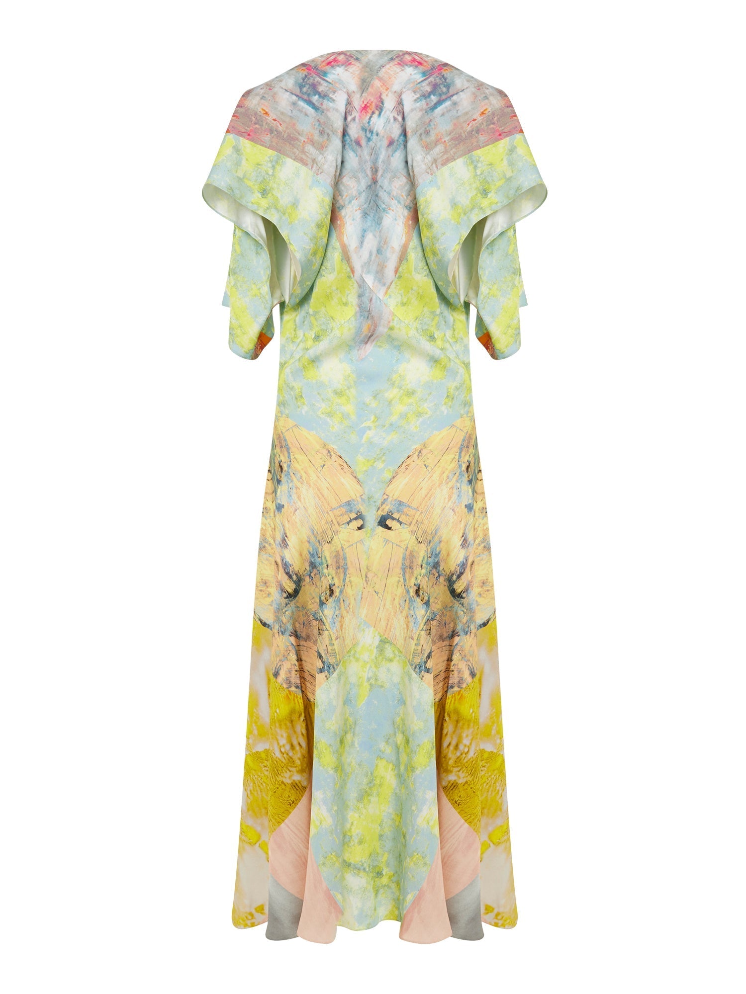 Robe asymétrique en crêpe imprimé - Pink & Jaune
