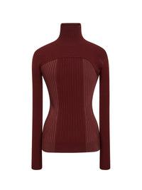 Pull col roulé en laine mérinos - Bordeaux