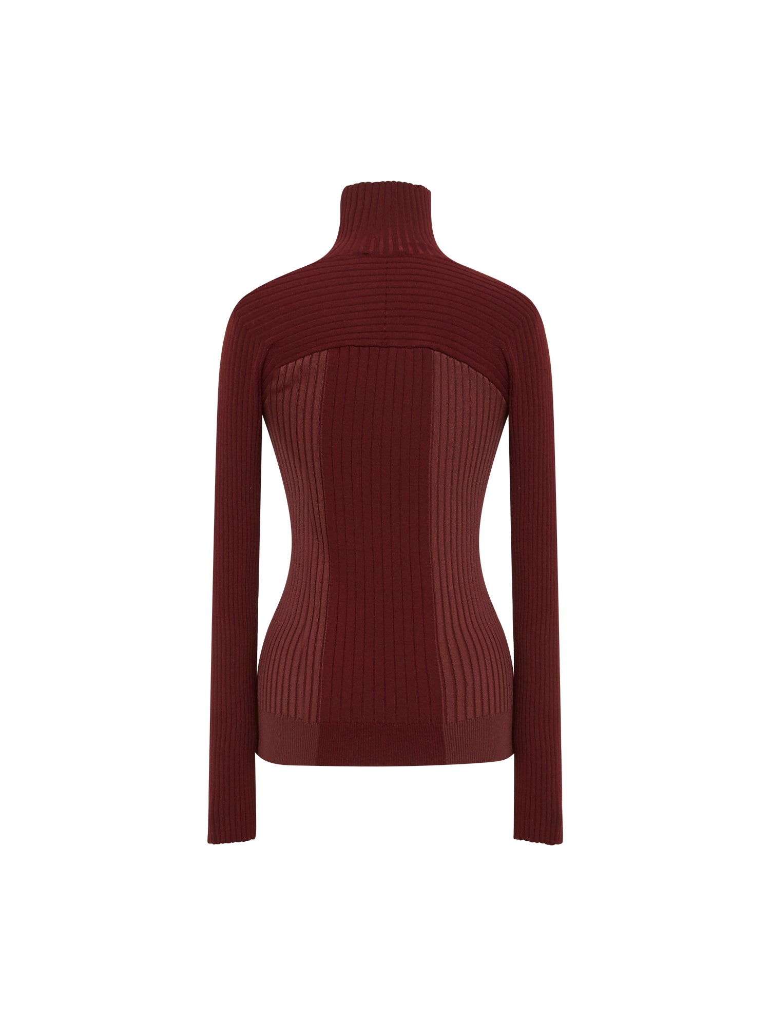 Pull col roulé en laine mérinos - Bordeaux