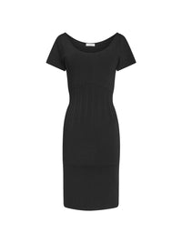 Robe en viscose stretch effet corset - Noir