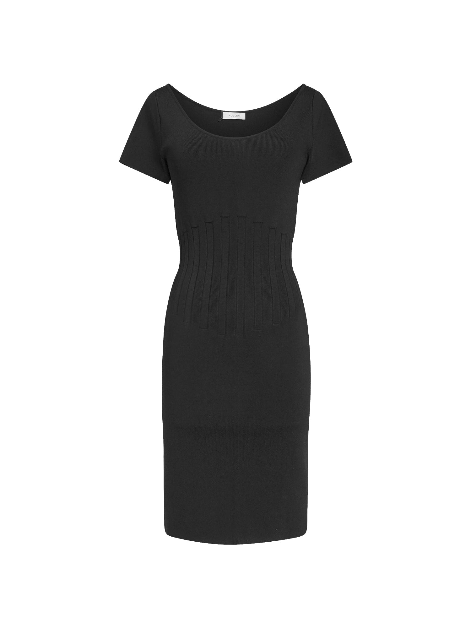 Robe en viscose stretch effet corset - Noir