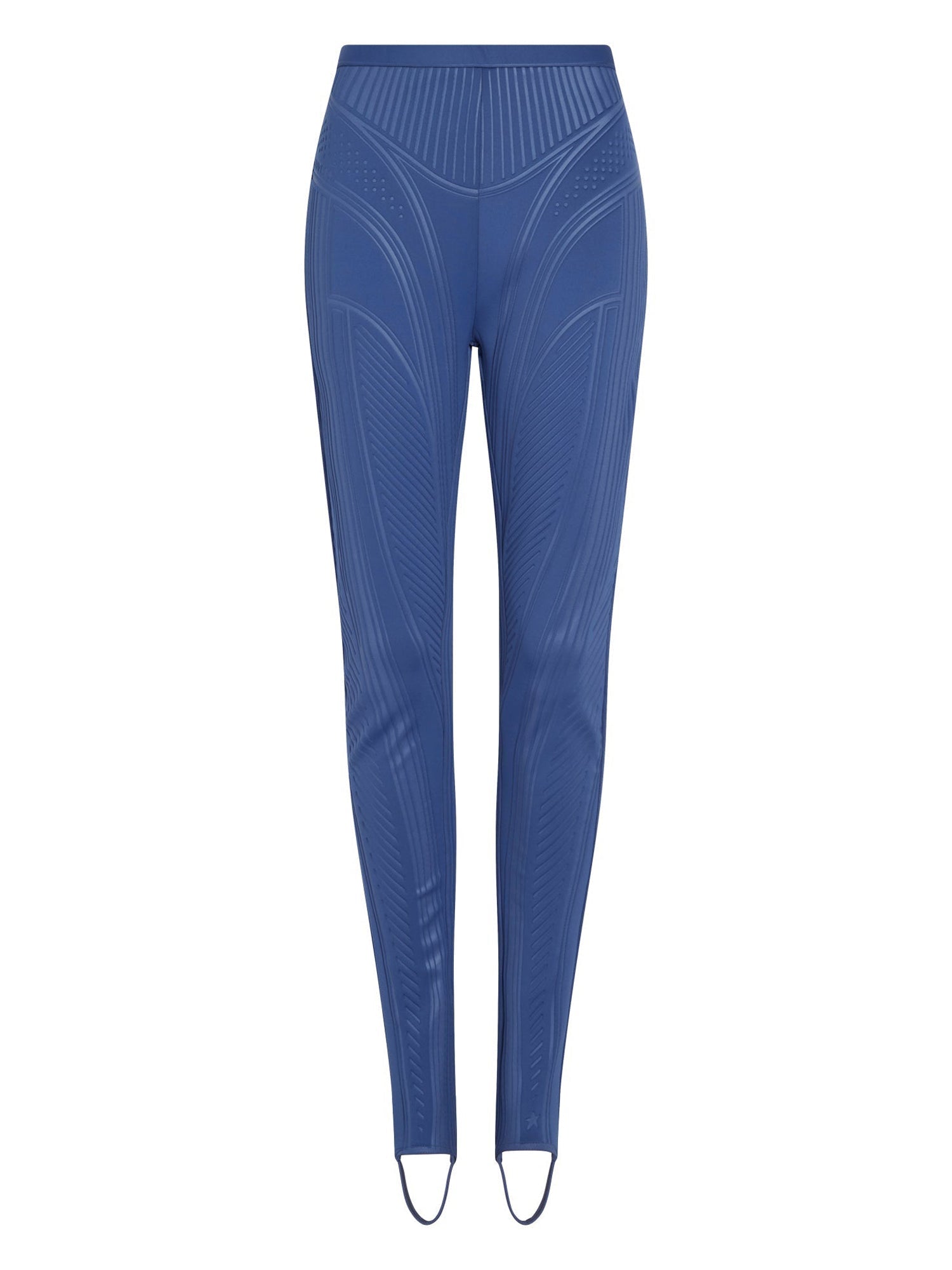 Legging en jersey embossé taille haute - Bleu foncé