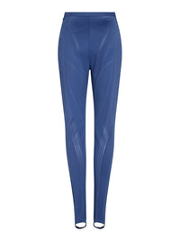 Legging en jersey embossé taille haute - Bleu foncé