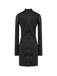 Robe en jersey embossé - Noir